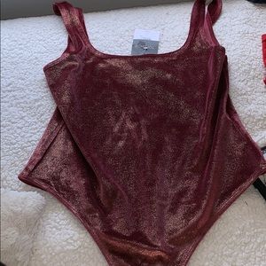 TOPSHOP Glitter Body Suit NWT